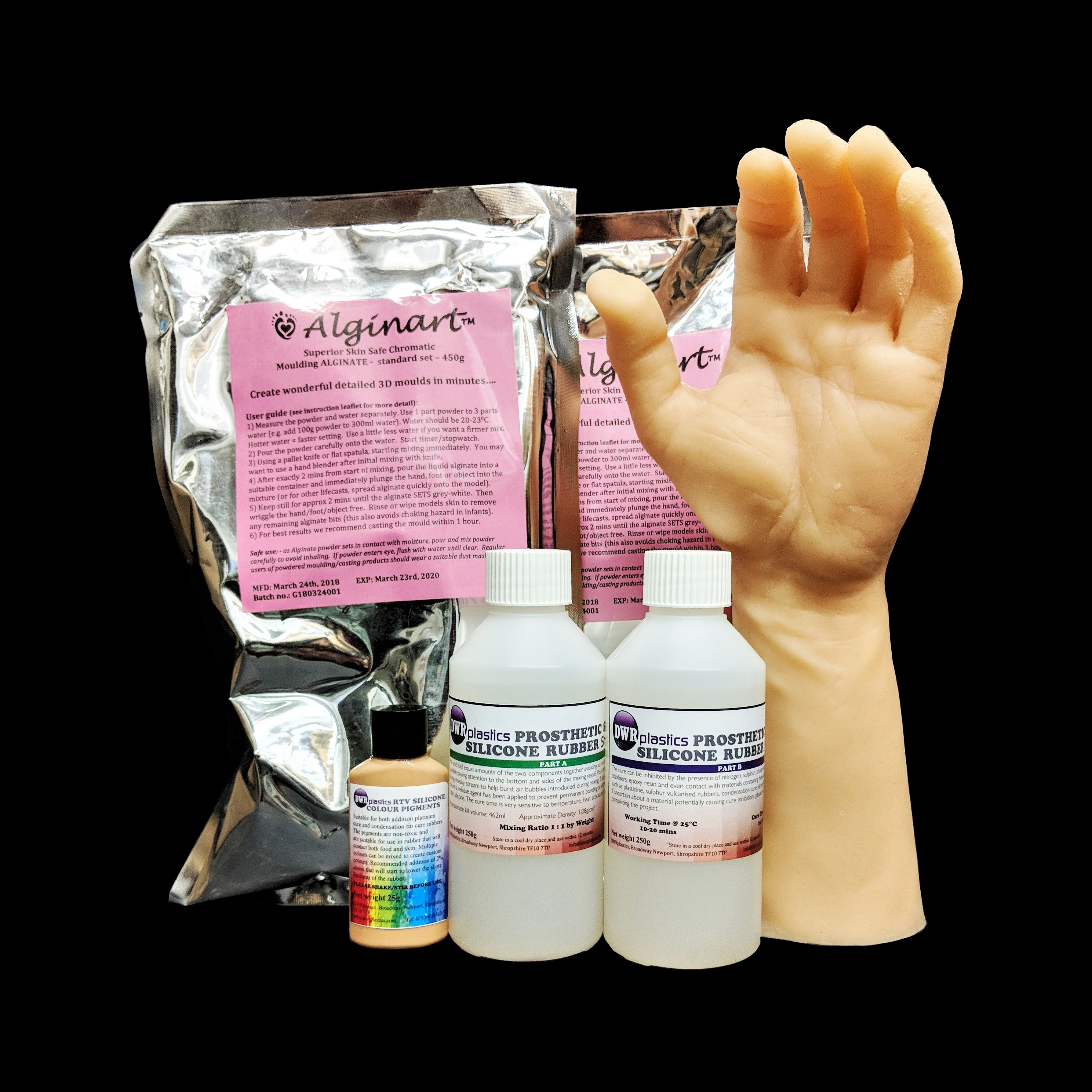 Silicone Hand/Body Casting & Alginate Life Casting Moulding kit 1.425kg